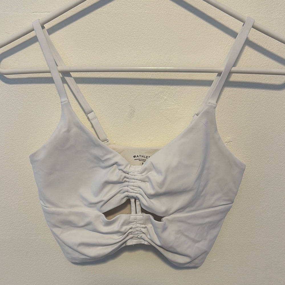 Athleta White Ruched Bralette